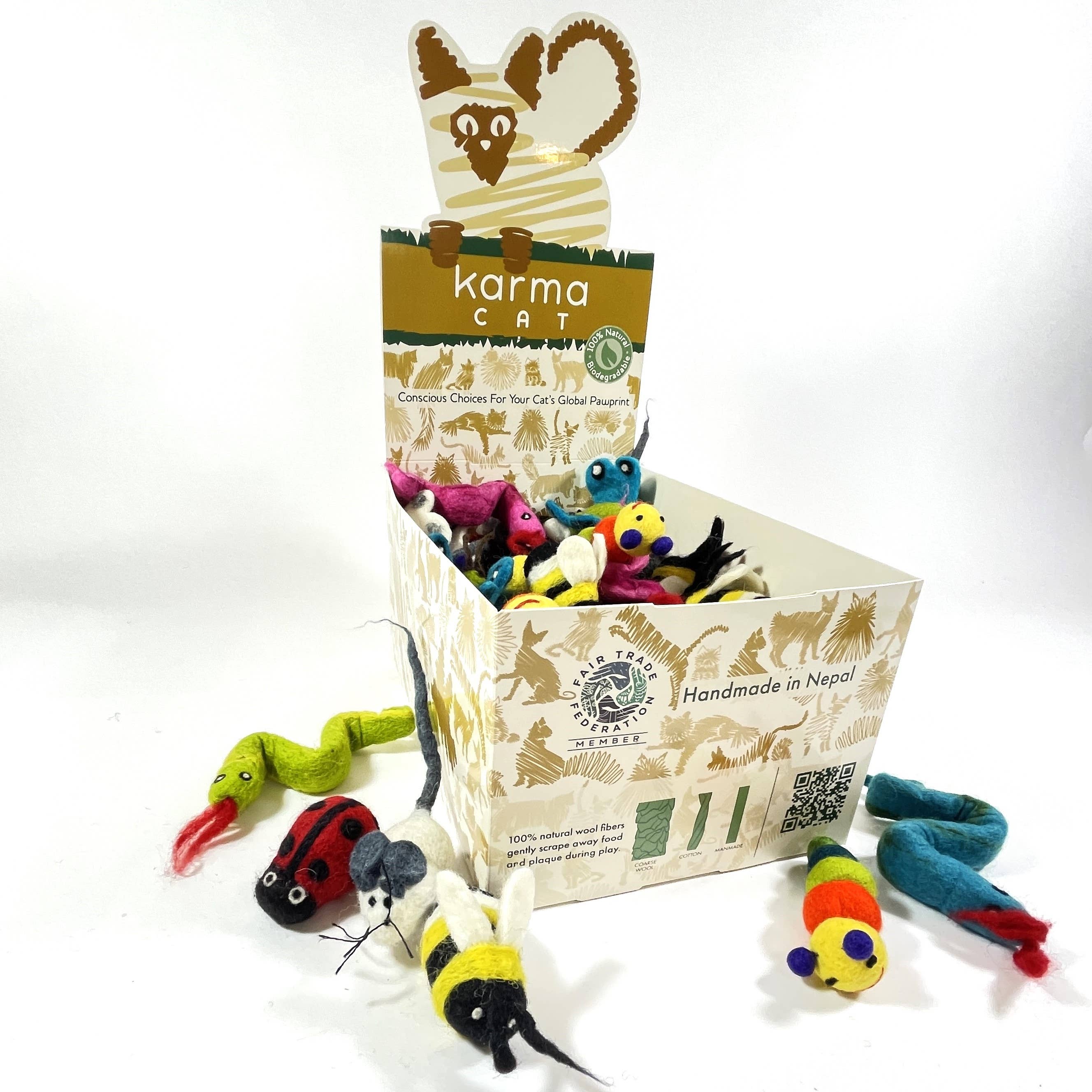 Backyard Cat Wool Pet Toy - 60 Asst. Counter Display
